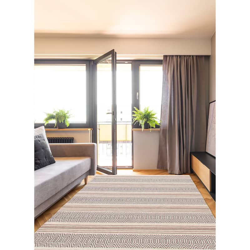 Nevada Grey Kilim 5'1" x 7'4" - 5'1 x 7'4