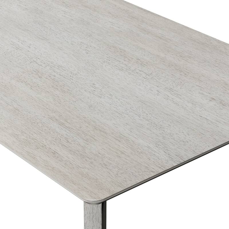 VECELO 100% Solid Wood Dining Table, Kitchen Table with wood Legs, Farmhouse Dining Table