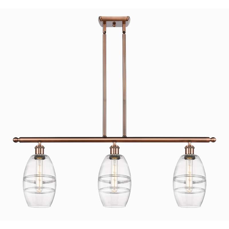 Innovations Lighting 516-3I-9-36 Vaz Linear Vaz 3 Light 36" Wide - Antique Copper / Clear