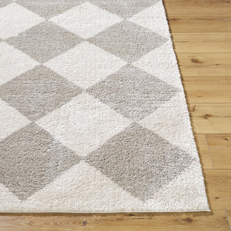 Livabliss Scandinavian Fossay Shag Diamond Washable Area Rug