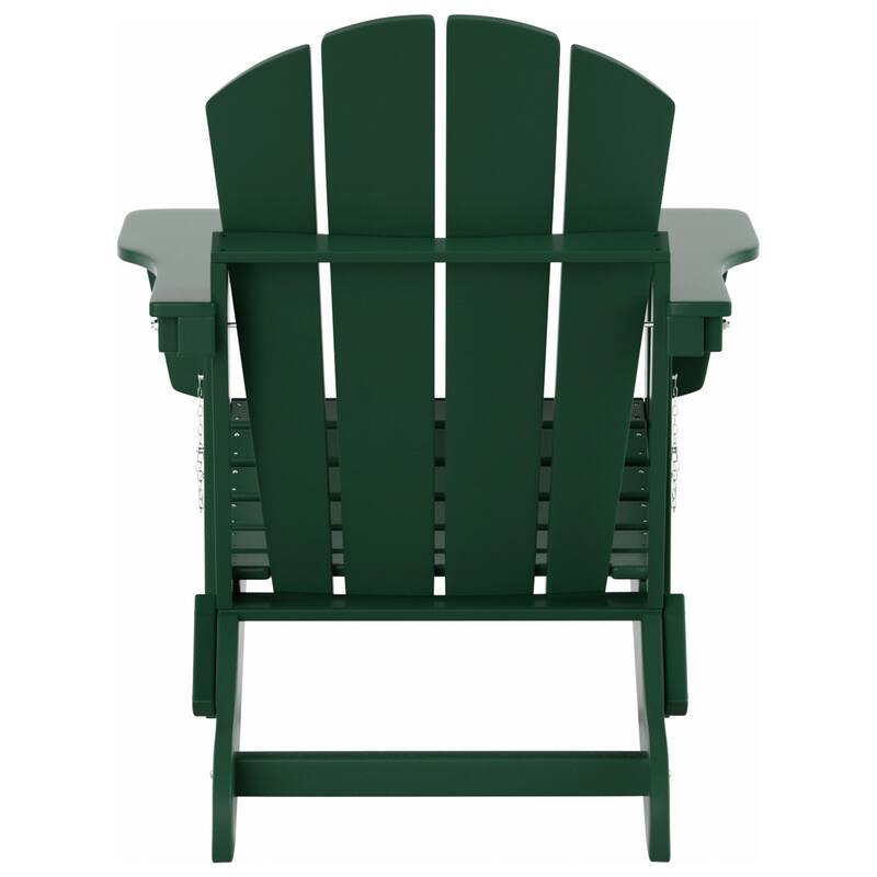Polytrends Laguna Hdpe All Weather Outdoor Patio Foldable Adirondack Chair With Side Table (2-Piece Set)
