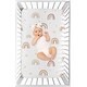 preview thumbnail 3 of 4, Boho Rainbow Baby Girl Fitted Mini Portable Crib Sheet - Blush Pink Dusty Rose Gold Yellow Mauve Beige Bohemian Stars Celestial