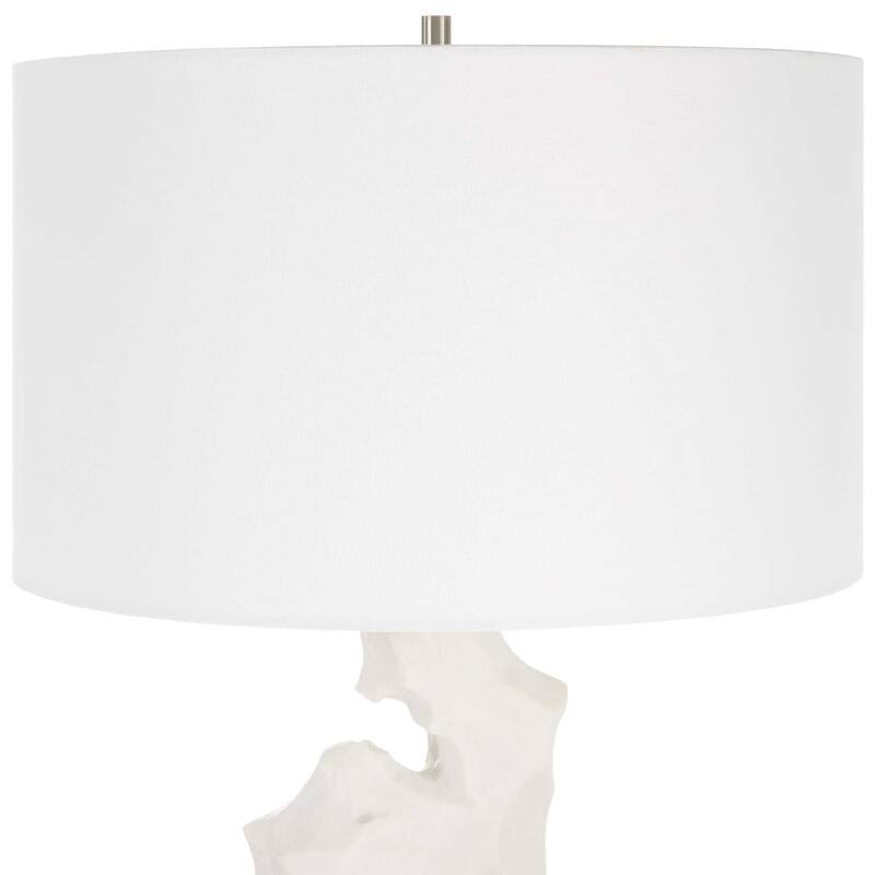 Marble Table Lamp with Hardback Drum Shade - 32" - White