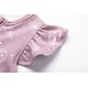 preview thumbnail 3 of 2, 100% Organic Cotton Zip Footless Short Sleeve Pajamas - Ruffle Feather Mauve