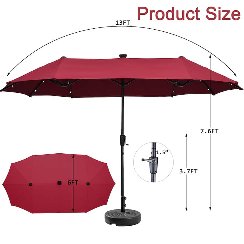 Autlaycil 13 ft Patio Umbrella with Crank For Outdoor Umbrella Base Included