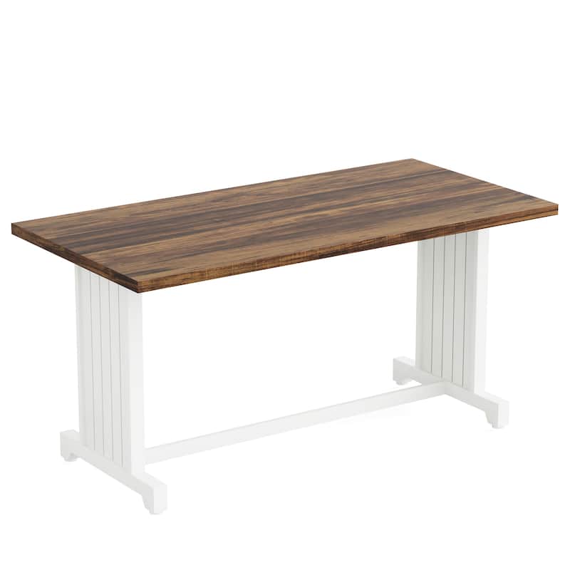 47" Farmhouse 3-Piece Dining Table Set for 2-4 - Space-Saving Kitchen Table with 2 Benches - Rustic Wood & Metal Furniture