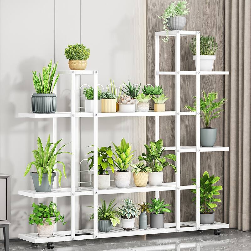 Metal Plant Stand, Indoor Plant Shelf for Multiple Planter, Wrought Iron Multiple Flower Pot Holder Shelf Plant Display