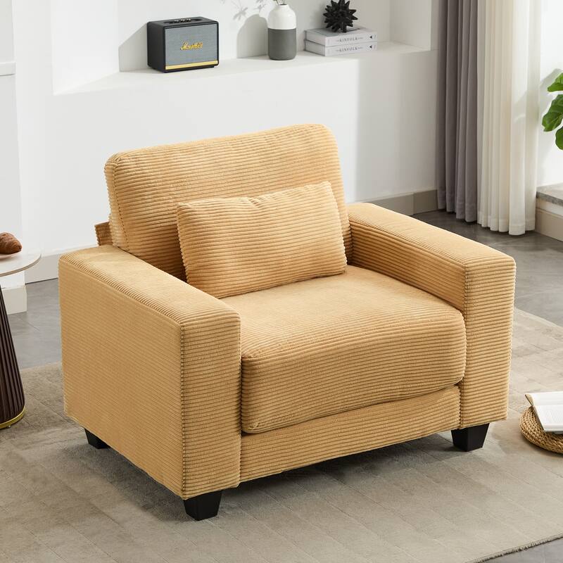Corduroy Widened Single Sofa Chair, A Extra Lumbar Pillow