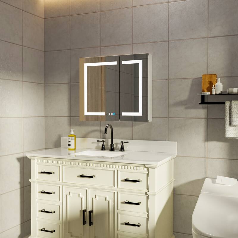 LED Lighted Bathroom Medicine Cabinet with Mirror