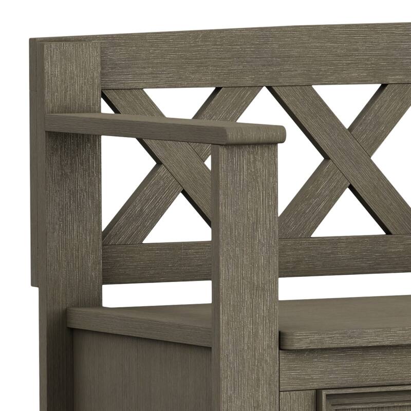 WYNDENHALL Halifax 48 inch Wide Solid Wood Transitional Entryway Bench - 48 Inches wide