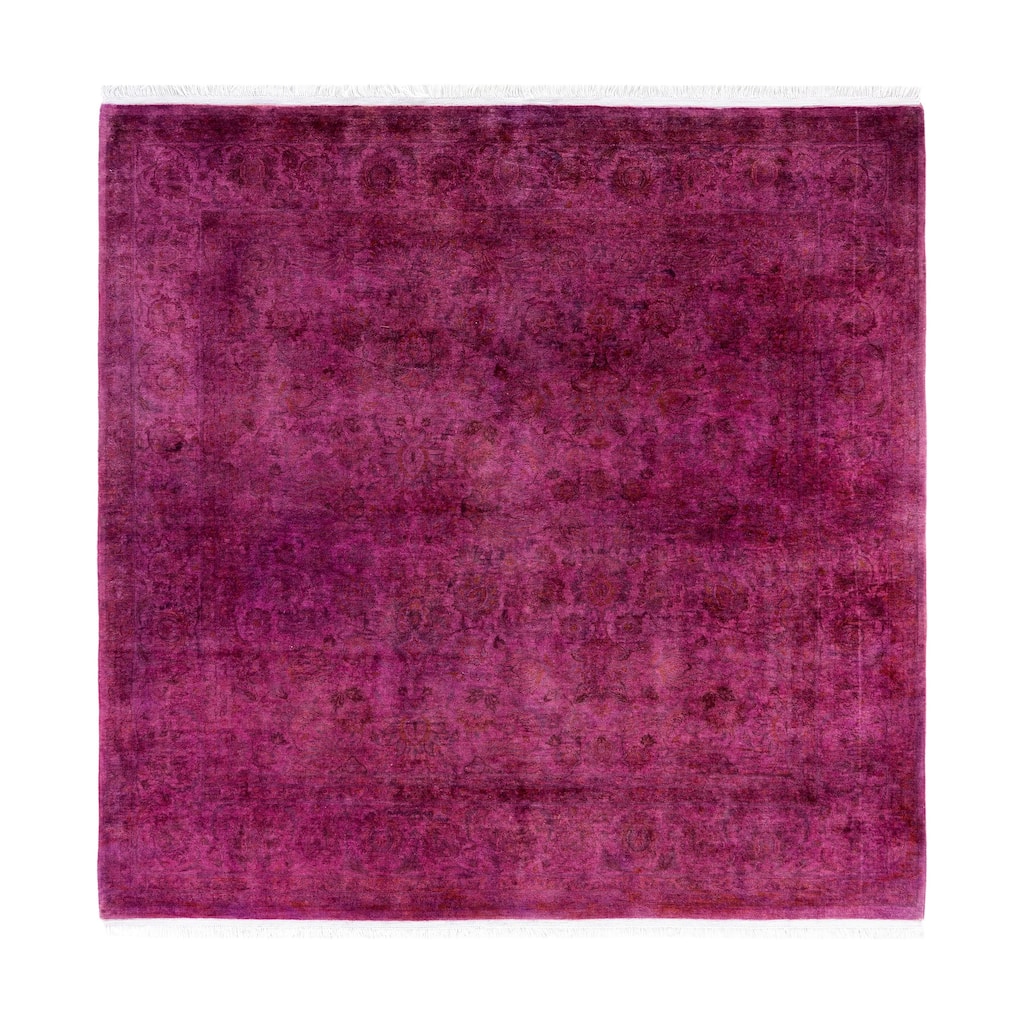 Overdyed One-of-a-Kind Hand-Knotted Area Rug - Purple - 6' 1" x 6' 3"