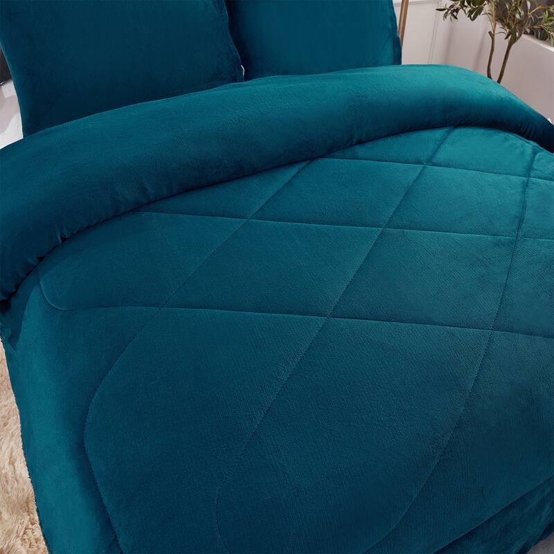 Fleece/ Sherpa Down Alternative 3-piece Comforter Set