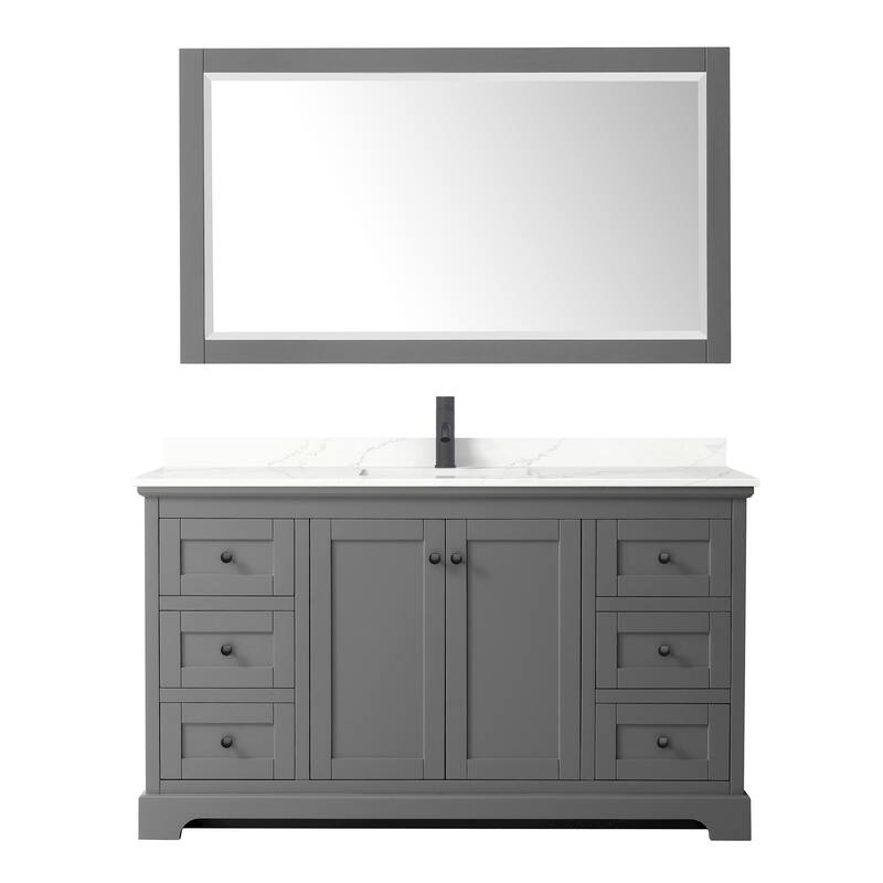Avery 60-inch Single Vanity, Quartz Top, 58-inch Mirror