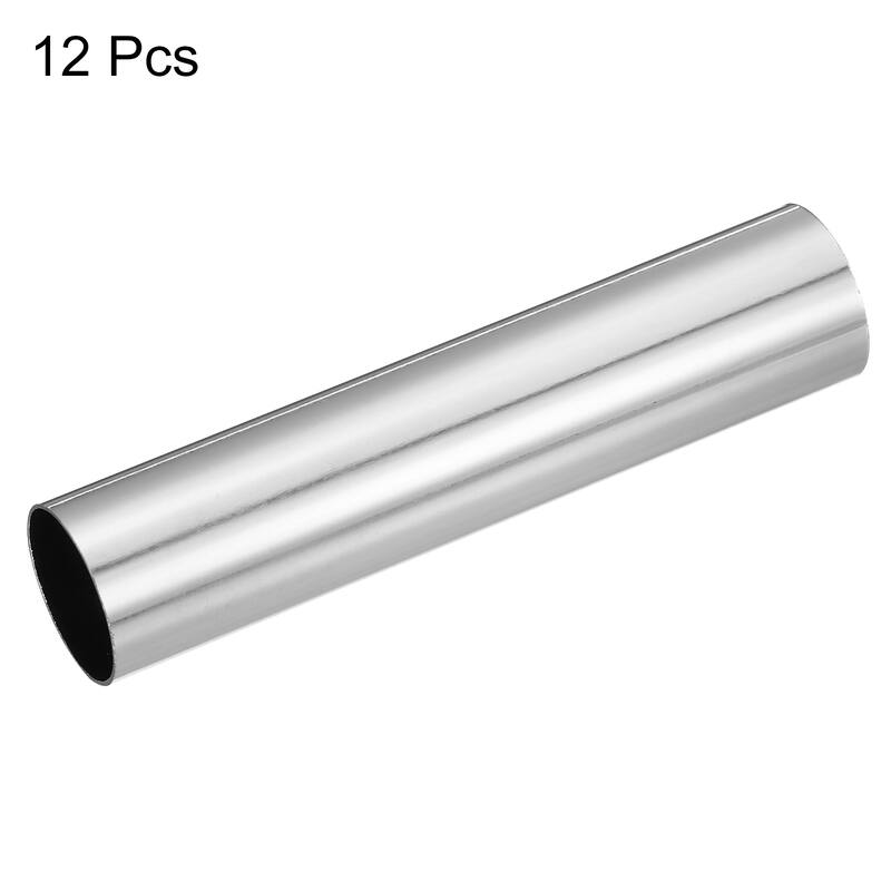 Candle Socket Covers, 3.9 Inch Candelabra Base Holder, Silver Tone 12 Pcs - Silver Tone