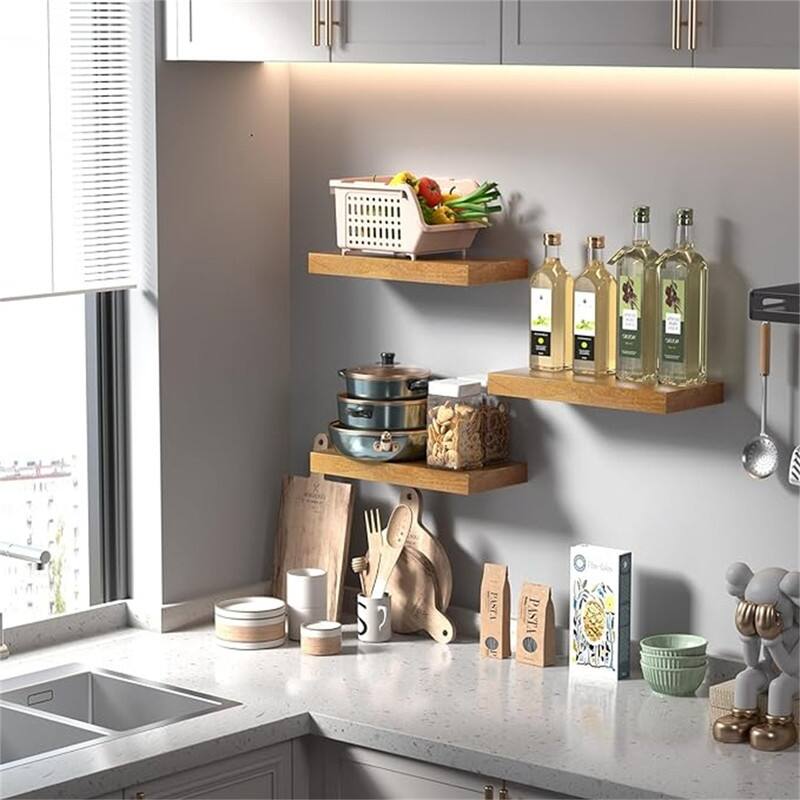 Wooden Floating Shelves for Wall 15.7 - 7.08"D x 15.7"W x 1.54"H