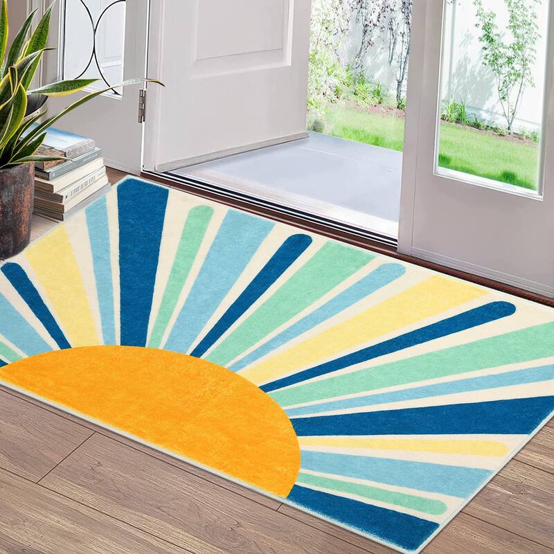 Garvee Rainbow Sol Kids Area Rug