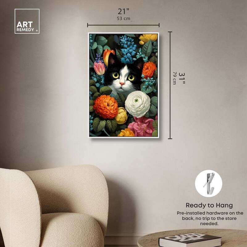 Secret Garden Cat Canvas by Art Remedy