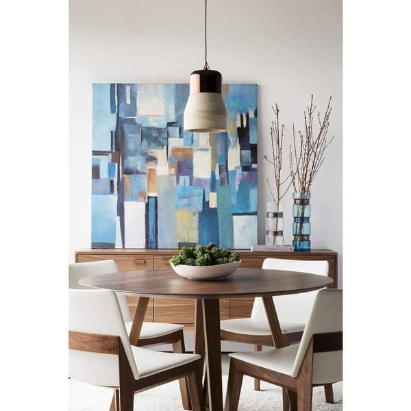 slide 2 of 7, Aurelle Home Round Solid Walnut Mid-Century Dining Table - 47"