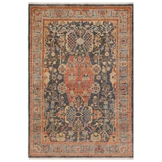 Bohemian Heriz Ziegler Ryan Grey Rust Hand-Knotted Rug - 4'0'' x 5'9 ...