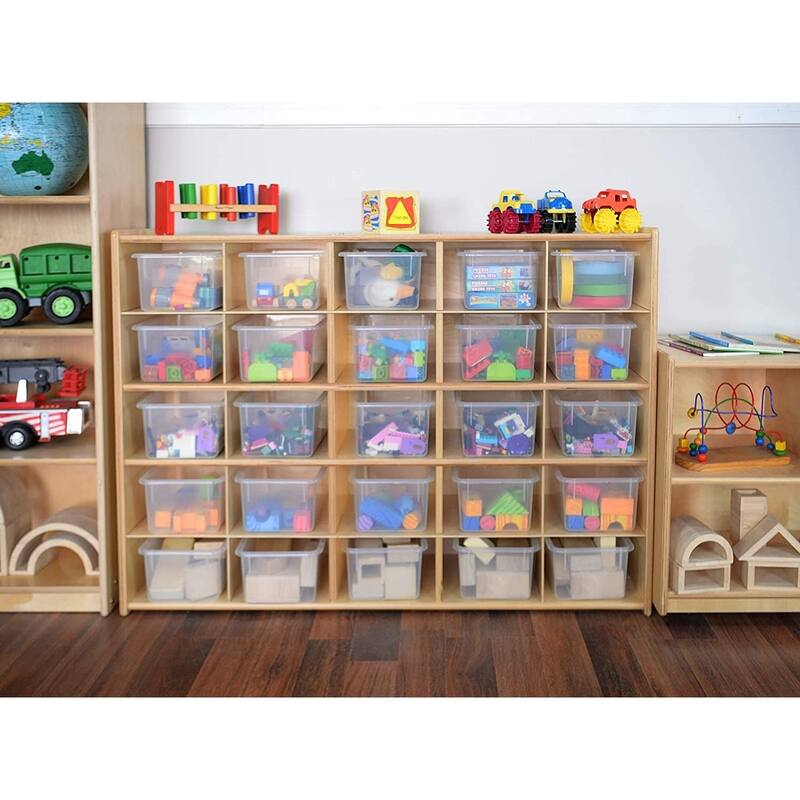 Contender 25 Cubby Tray Storage Cabinet, Kids Toy Storage Organizer for Kindergarten, Preschool Art and Craft Supplies