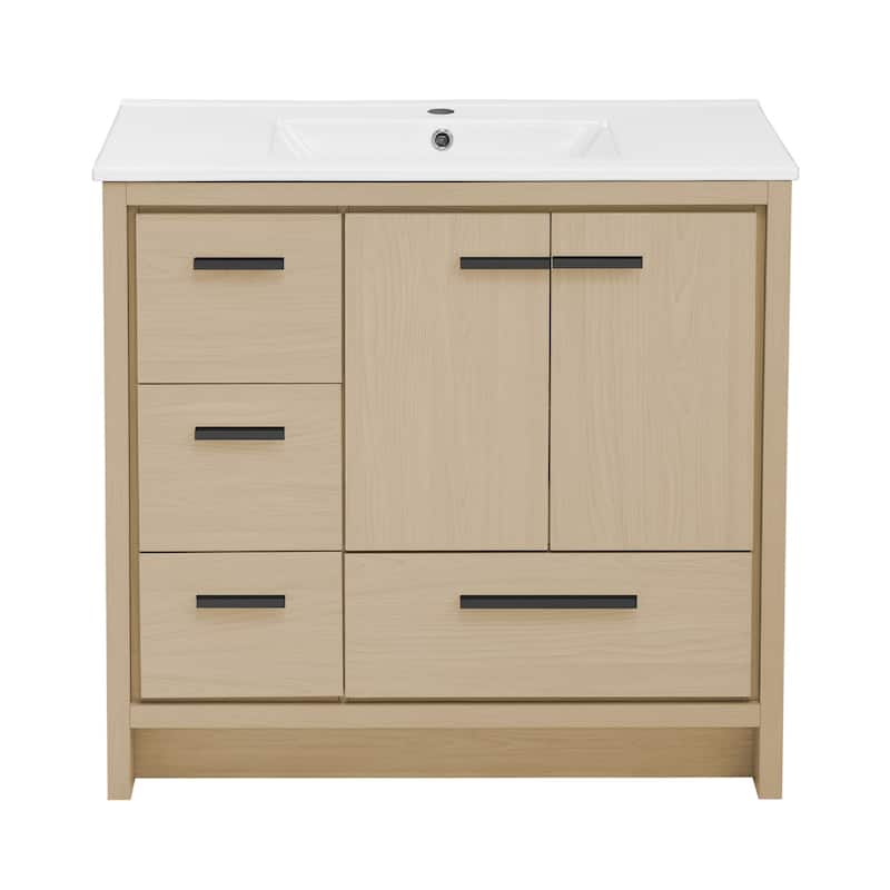 Swiss Madison SM-BV750 Virage 37" Free Standing Single Basin Vanity - Oak