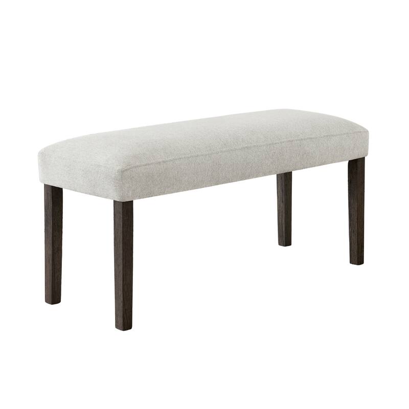 Roundhill Furniture Sorlen Contemporary Upholstered Dining Bench, Gray
