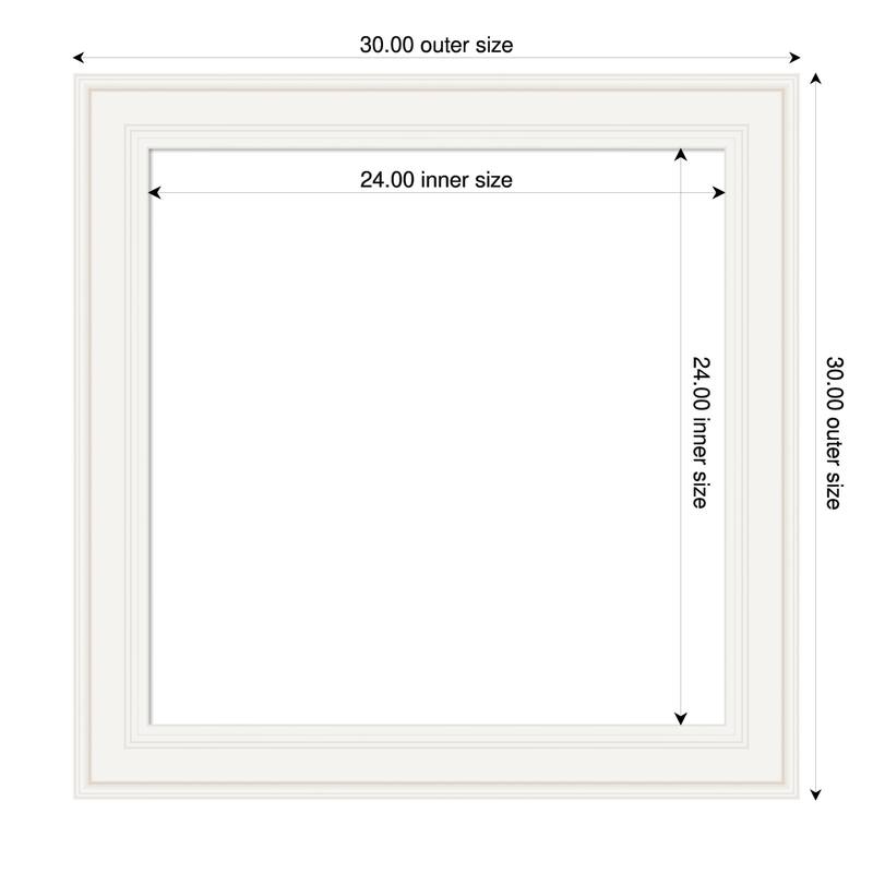 Amanti Art Ridge Black Framed Dry Erase Magnetic Board - 30 x 30 in - Ridge White