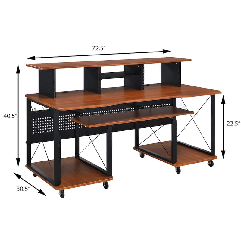 Grandal Music Desk with Earphone Rack and Keyboard Tray