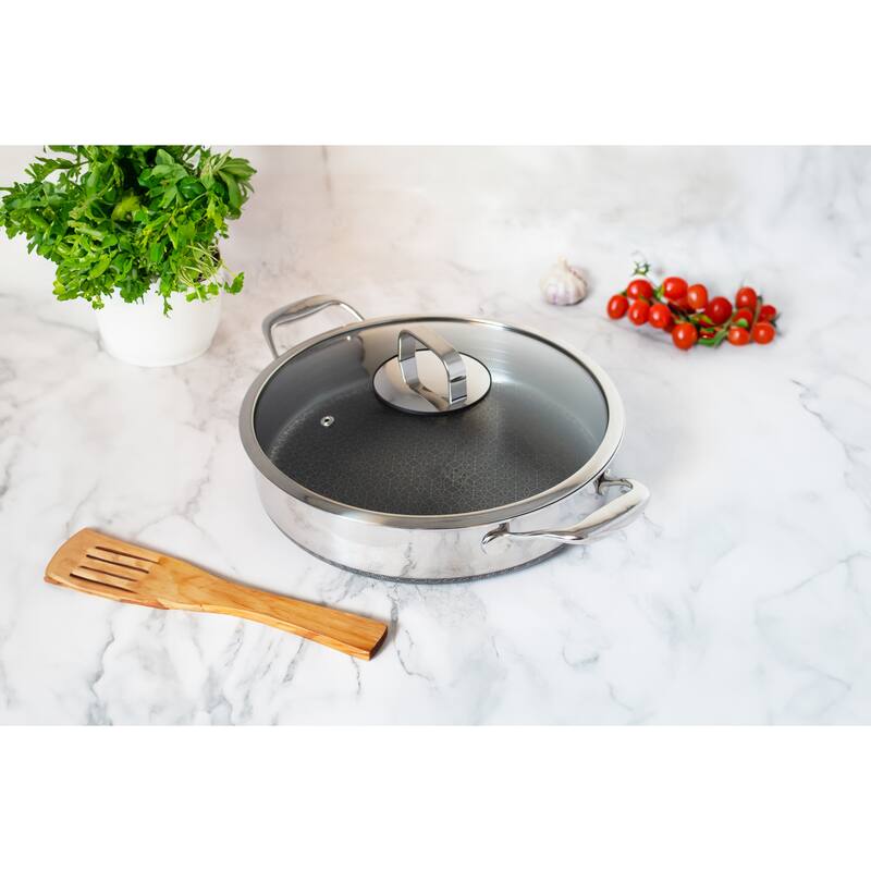LIVWELL DiamondClad 4pc Hybrid Nonstick Roasting & Saute Pan Set