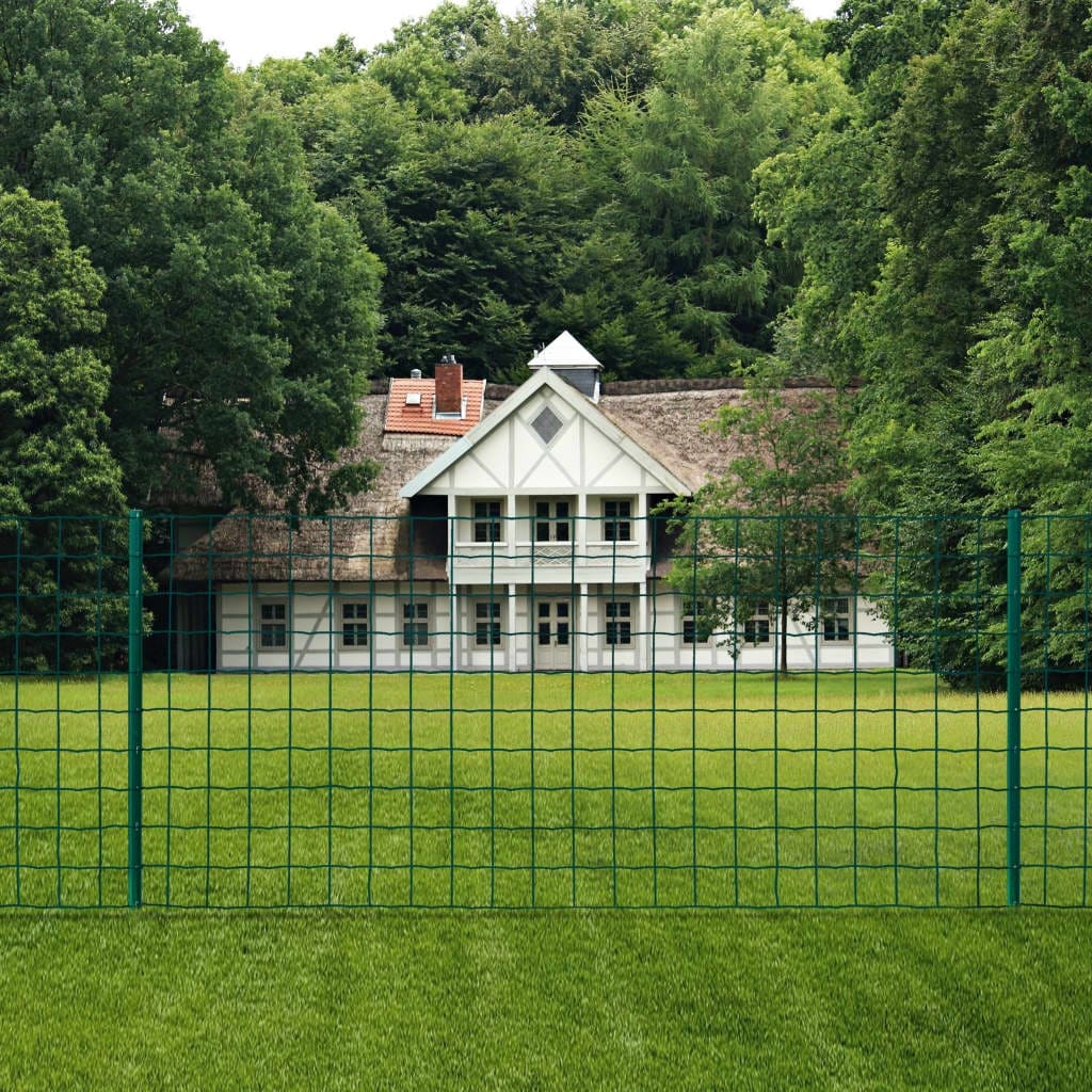 vidaXL Euro Fence Set Steel Green Mesh Panel Multi Sizes 76x63mm/100x100mm