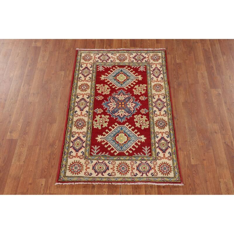 Oriental Red Kazak Accent Rug Handmade Wool Carpet - 2'9" x 4'3"