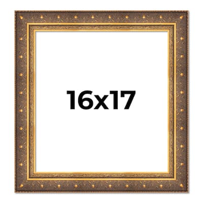 16x17 Frame Vintage Gold Solid Wood Picture Frame | 2.5 Inch Moulding