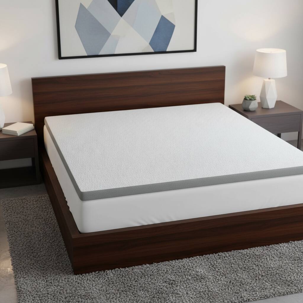 3" White Gel Memory Foam California King Mattress Topper