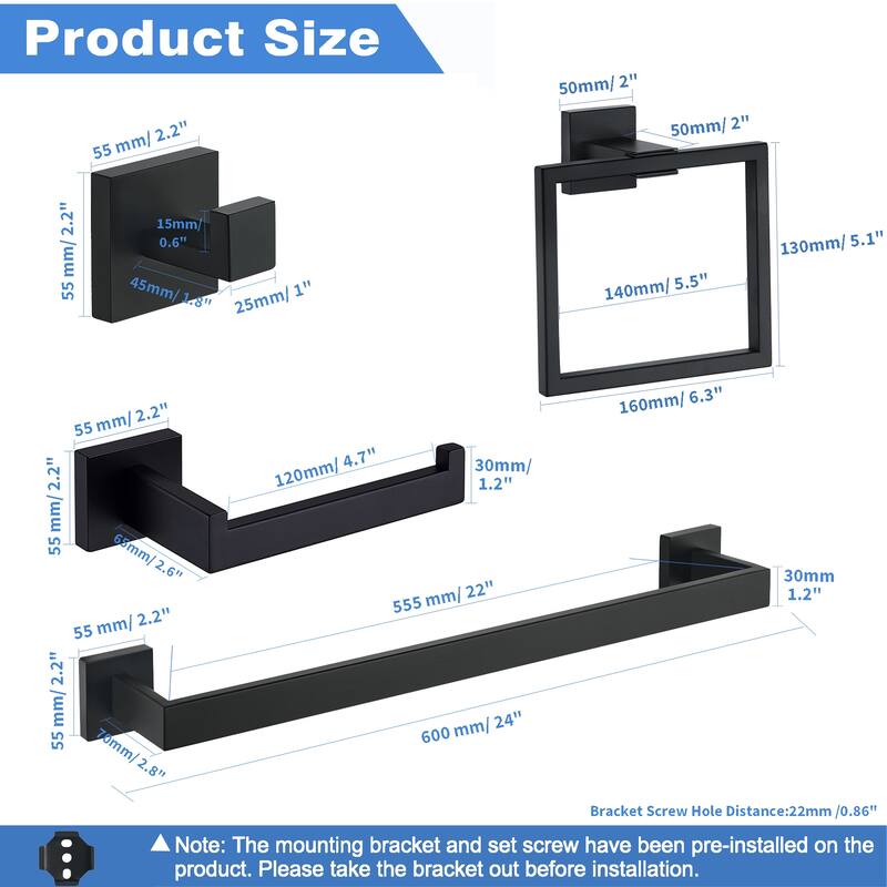 5-Piece Bathroom Hardware Set