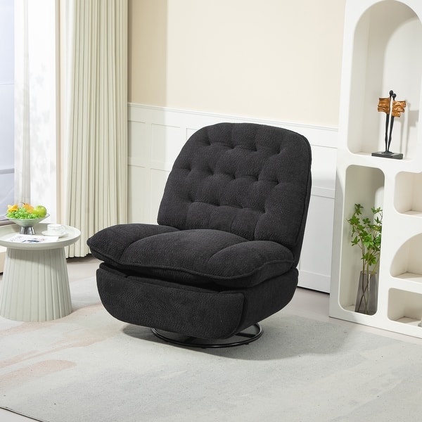 Oversized 360u00b0Swivel Glider Rocker Chair Chenille Upholstered