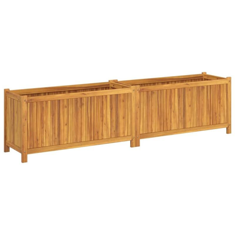 vidaXL Garden Planter with Liner Outdoor Flower Pot Box Solid Wood Acacia