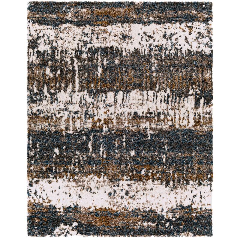 Livabliss Cathal Abstract Stripe Shag Area Rug