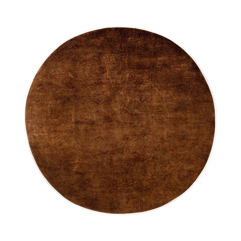 Overdyed One-of-a-Kind Hand-Knotted Area Rug - Brown - 8' 1" x 8' 1"