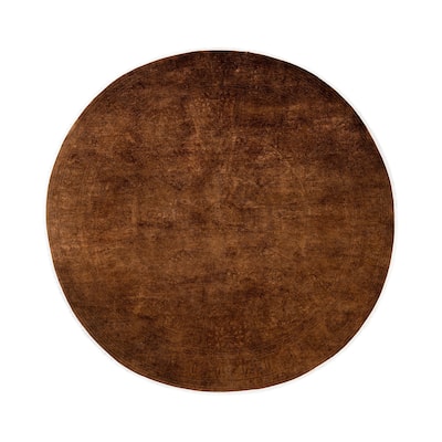 Overdyed One-of-a-Kind Hand-Knotted Area Rug - Brown - 8' 1" x 8' 1"
