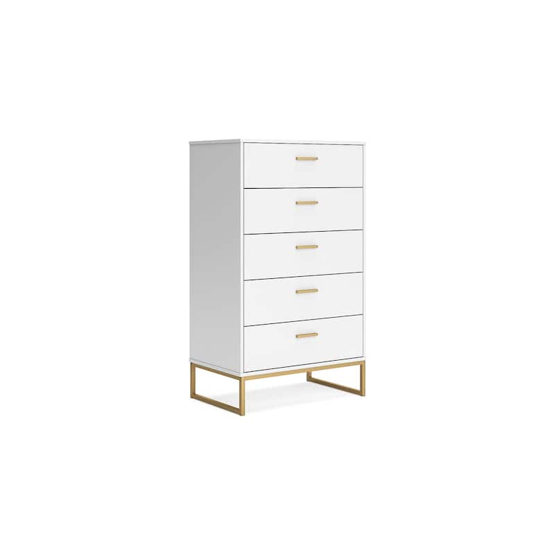 Signature Design by Ashley Socalle White/Gold Chest of Drawers