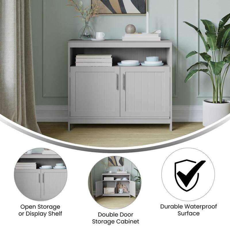 Traditional Sideboard and Buffet with Open and Closed Storage