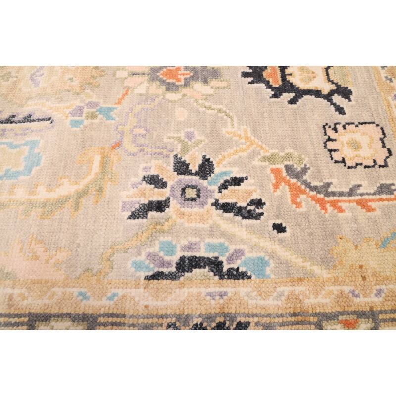 ECARPETGALLERY Hand-knotted Modern Oushak Light Grey Wool Rug - 4'1 x 6'2