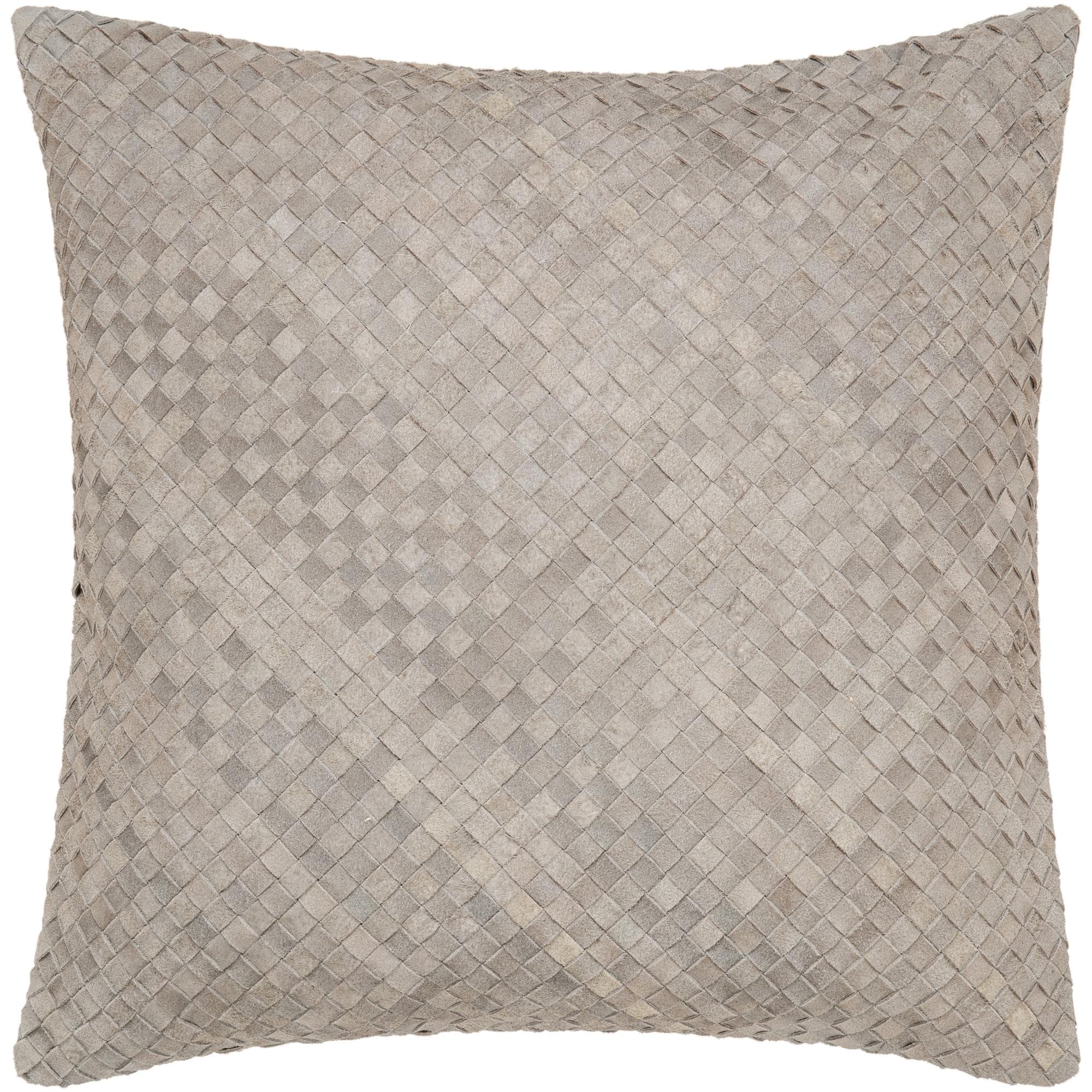 Stone Gray Basket Weave Accentthrow Pillow