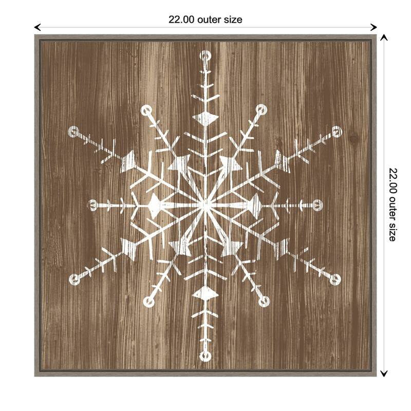 Barnwood Wonderland II Snowflake by June Erica Vess Framed Canvas Wall Art