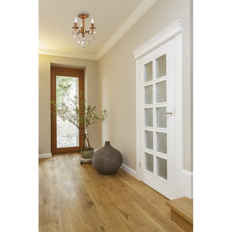 Somette Lugano 3-light Royal Cut Crystal and French Gold Flush Mount