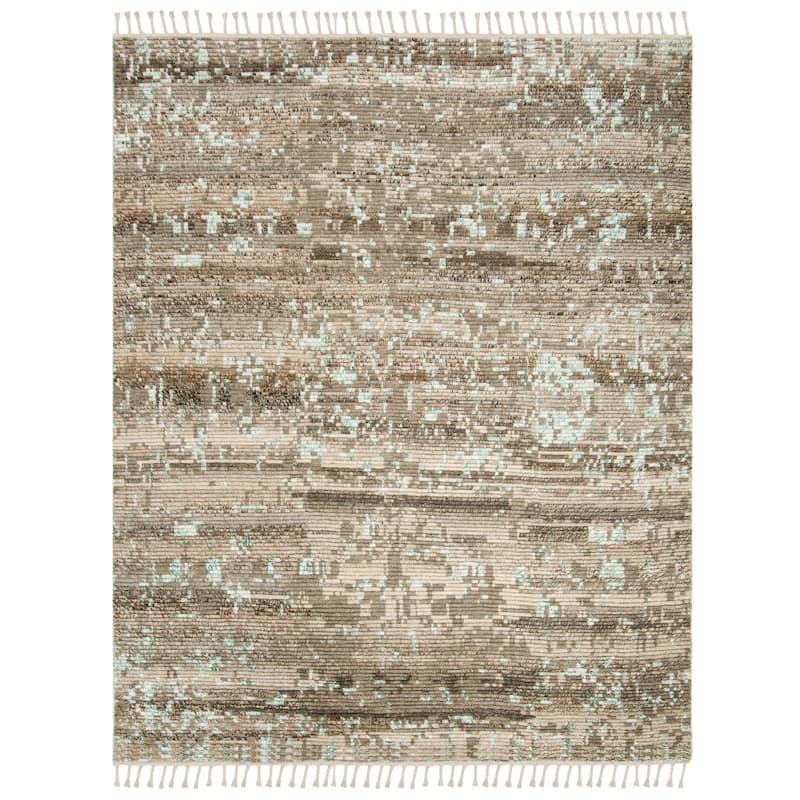 SAFAVIEH, Hand-knotted Kenya Engelica Southwestern Tribal Wool Rug - 8' x 10' - Beige/Silver