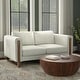 preview thumbnail 10 of 15, WYNDENHALL Hillcrest Modern, Contemporary 62 inch Wide Sofa in Genuine Leather Light Smoke Grey