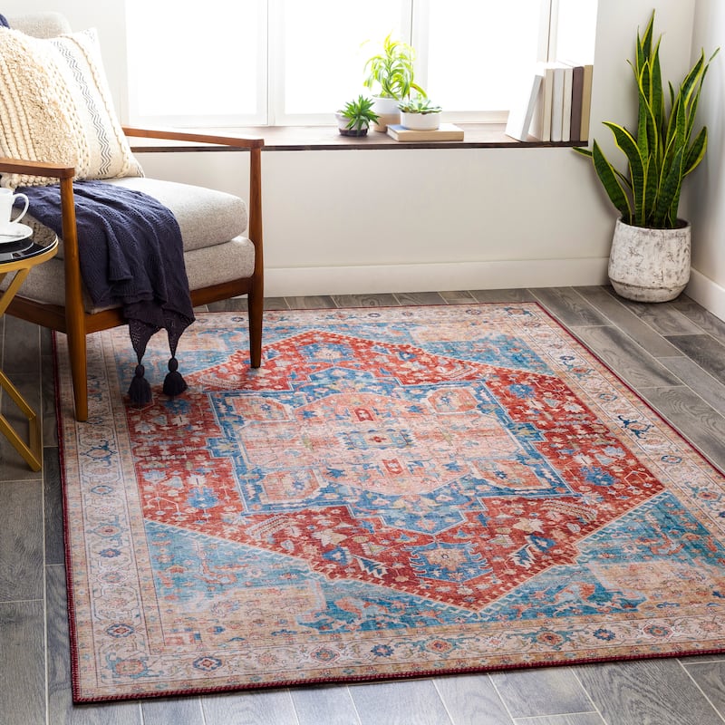 Livabliss Mitika Vintage Medallion Area Rug - Rust - 5' x 7' 6"