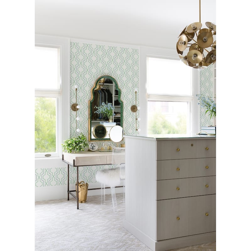 A-Street Prints Rion Green Trellis Wallpaper