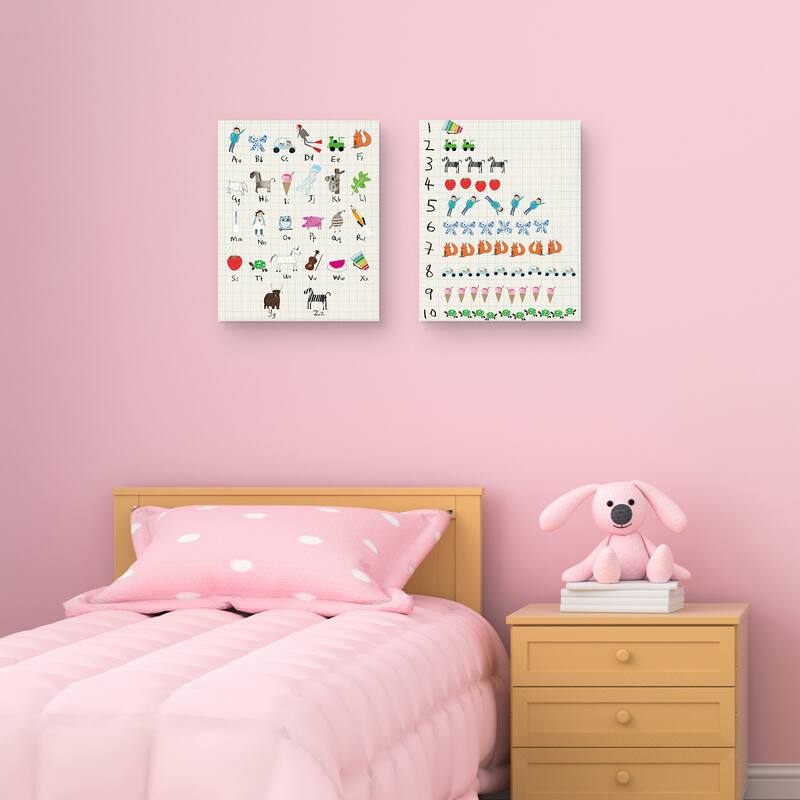 Astronaut Alphabet & Nifty Numbers Count Canvas Art Prints